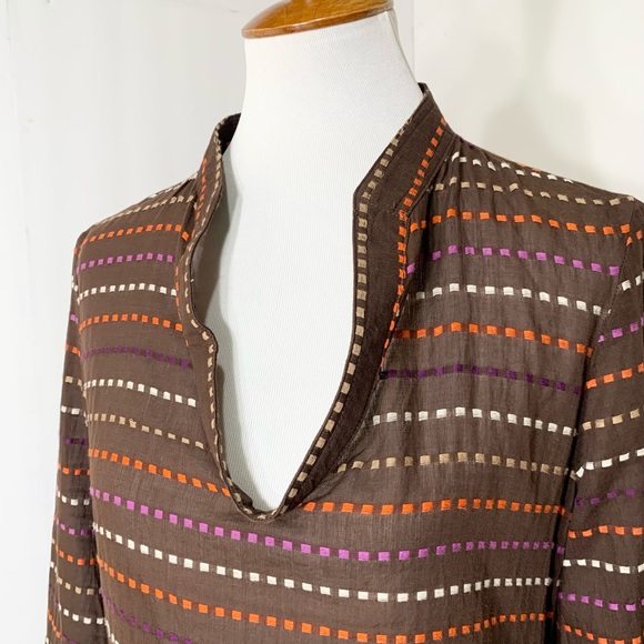 SOLD-Tory Burch Embroidered Pullover V Neck Boho Tunic - Picture 2 of 10